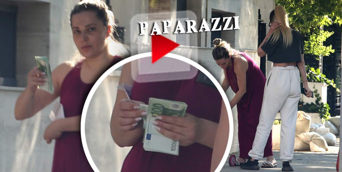 Viviana Rădoi nu ține cont de nimic când vine vorba de bani! Soția celebrului fotbalist numără miile de euro în fața... casei / PAPARAZZI 