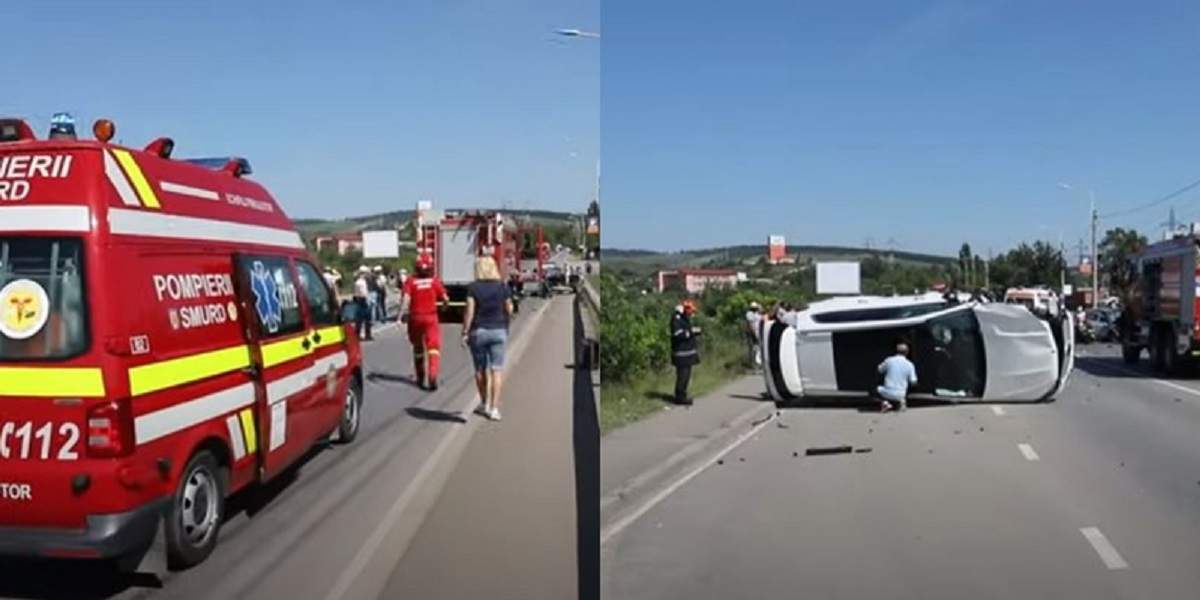 Un șofer a murit, iar un altul a fost grav rănit, în urma unui accident cumplit, la ieșirea din Hunedoara! Traficul în zonă este blocat total! / FOTO