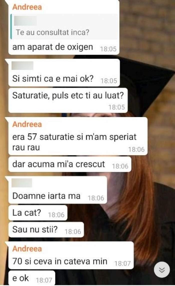 Ți se face pielea de găină! Ultimul mesaj trimis de Andreea familiei, tânăra care a fost răpusă de COVID-19 fix în ziua absolvirii / FOTO 