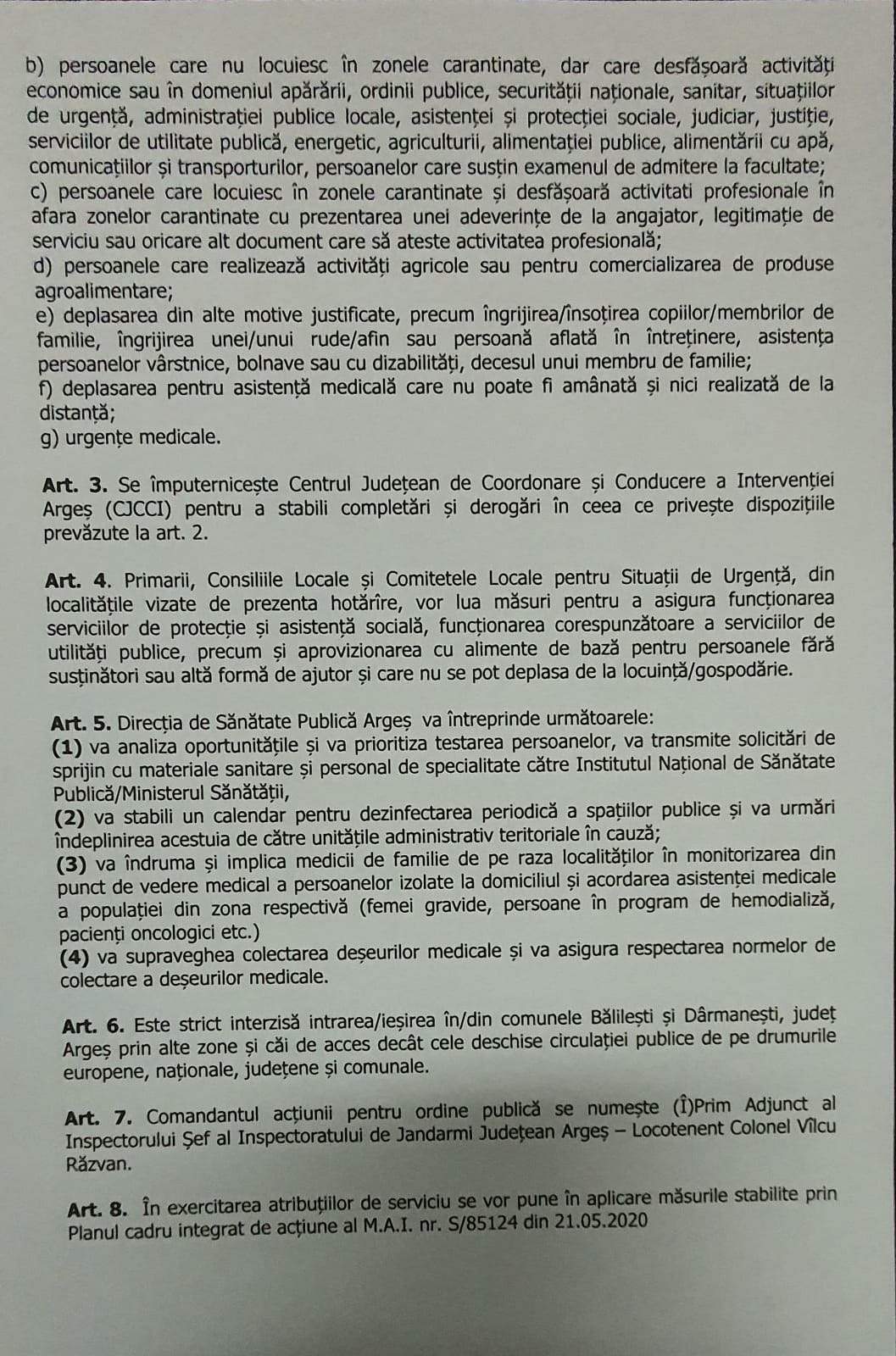 Primele două localități carantinate din Argeș au fost anunțate! Cât va fi menținută măsura