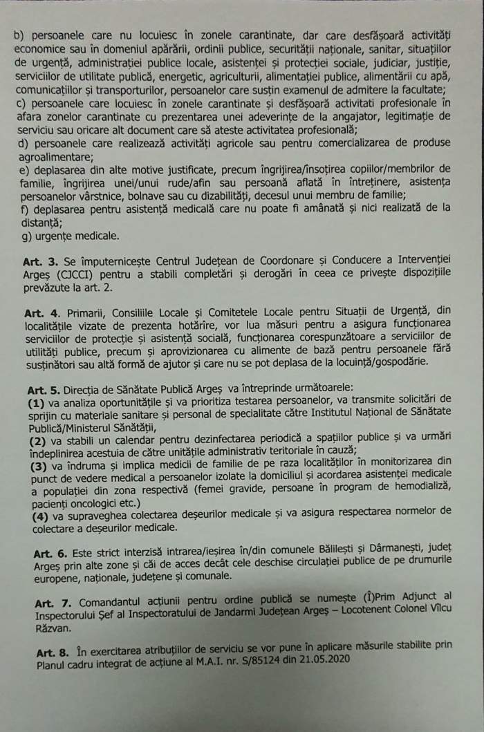 Primele două localități carantinate din Argeș au fost anunțate! Cât va fi menținută măsura