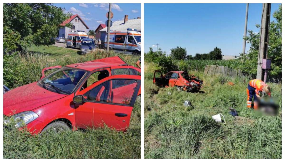 Accident tragic pe calea ferată, în Bacău! Trei oameni au murit iar alți doi au fost răniți, după ce mașina le-a fost spulberată de un tren