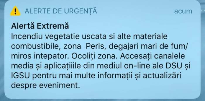 Incendiu puternic lângă Capitală! Pompierii intervin cu 10 autospeciale de stingere! A fost emis mesajul RO-ALERT