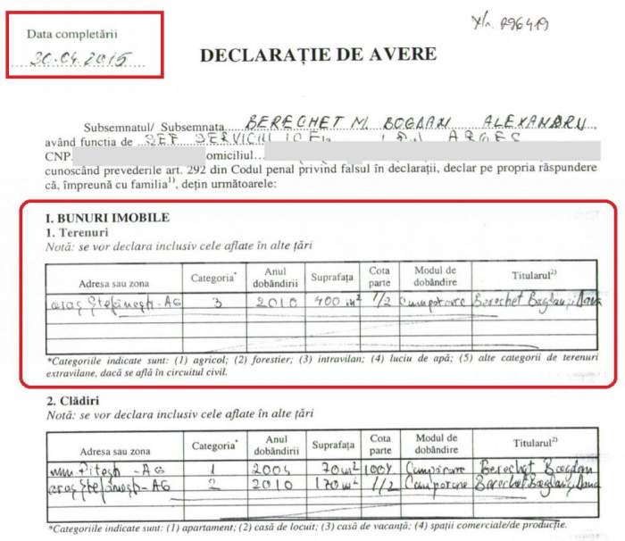 Șeful Poliției Capitalei, fals în declarații / Berechet ar putea primi până la doi ani de închisoare! Documente exclusive