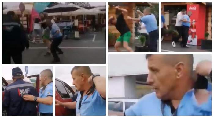 Scandal într-o parcare din Cluj-Napoca! Un agent de pază a lovit cu bastonul un tânăr care înjura necontrolat / FOTO