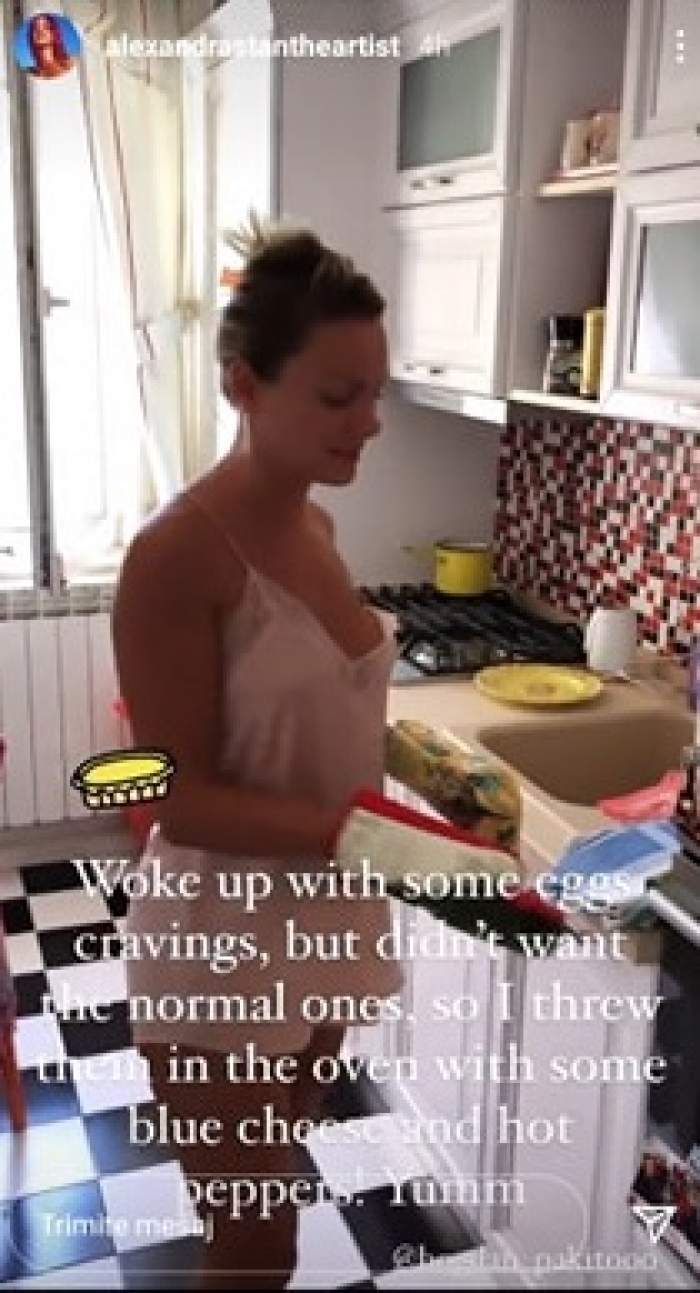 Alexandra Stan a lăsat fițele și a ajuns la cratiță! Imagini rare cu vedeta în bucătărie: “Mi-era prea foame”