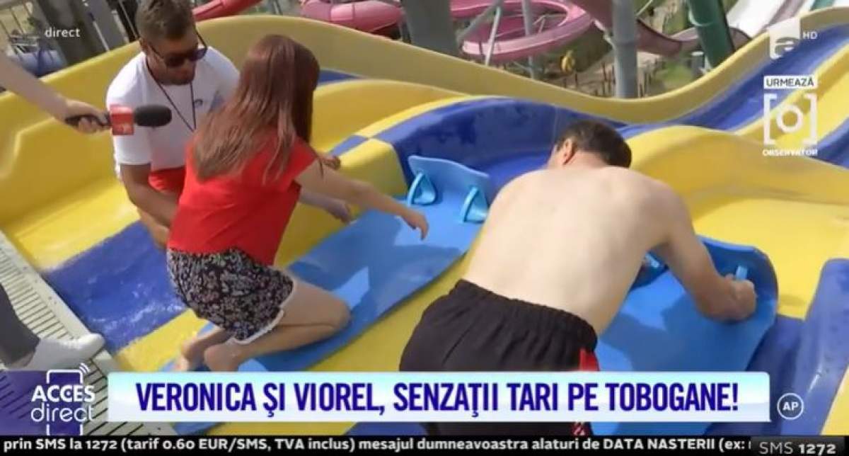 Soții Stegaru, senzații tari pe tobogane! Cum s-au distrat Veronica și Viorel după scandalul provocat de Elena / VIDEO