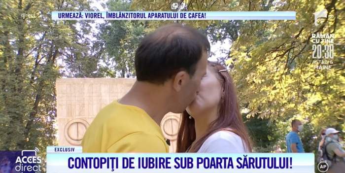 Vulpița și Viorel, declarații de dragoste sub Poarta Sărutului! ”Alături până la moarte” / VIDEO