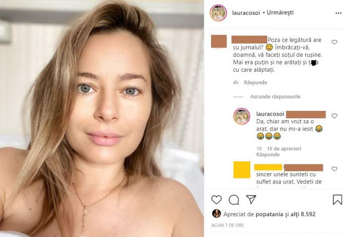 Laura Cosoi, acuzată că își face soțul de rușine, din cauza unei poze: „Îmbrăcați-vă, doamnă”. Replica vedetei