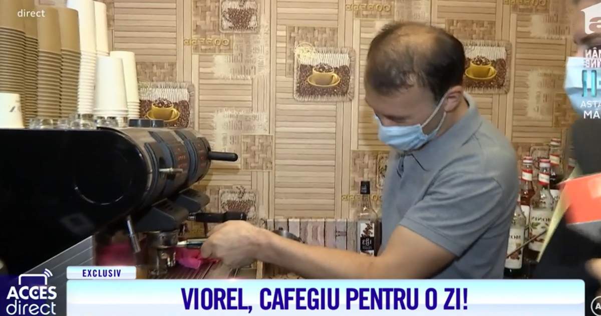 Viorel Stegaru, de la livrator, la cafegiu pentru o zi! Ce provocare i-a dat chiar soția sa! / VIDEO