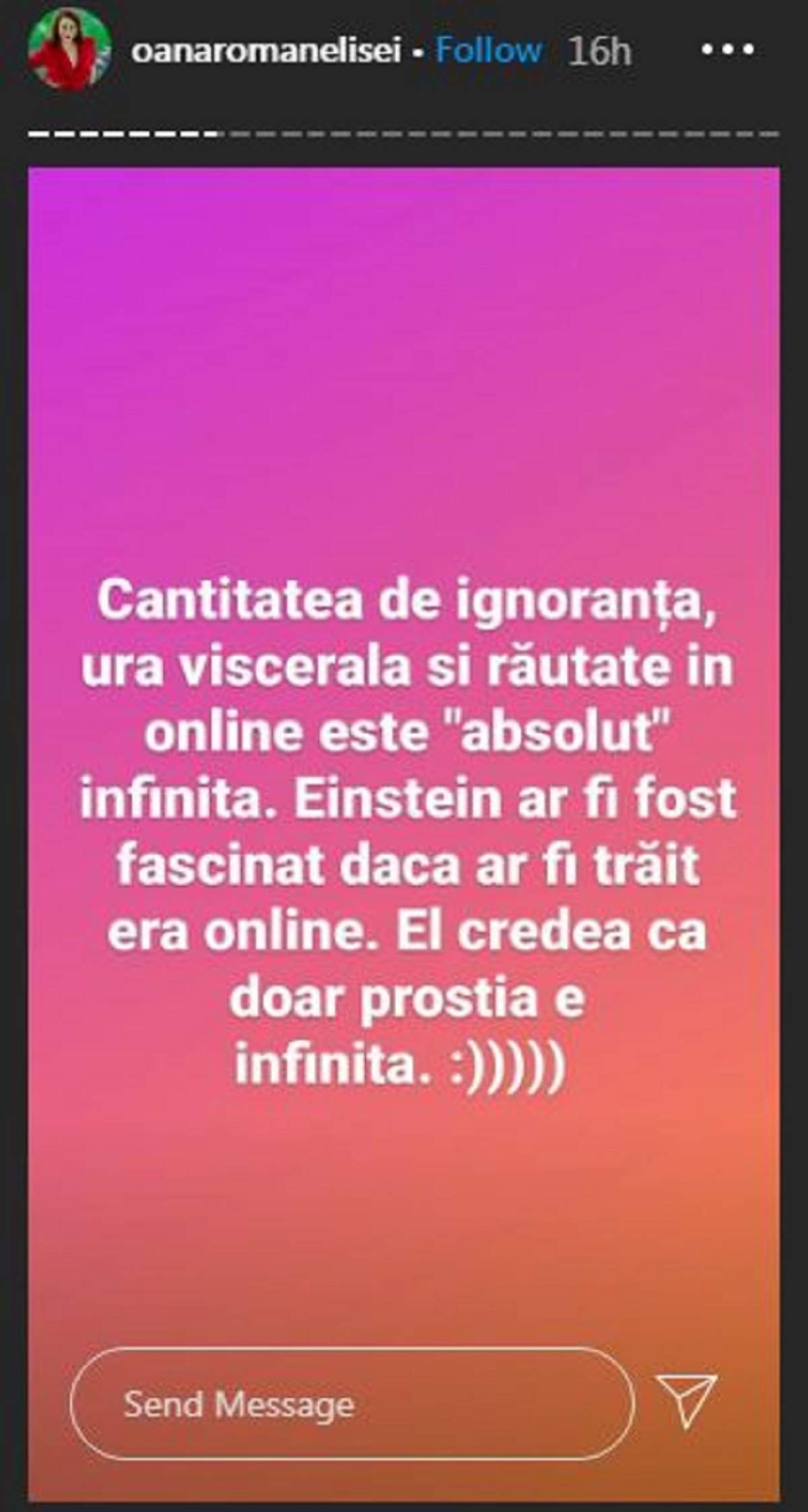 Oana Roman, atac dur pe Internet! Cine a supărat-o pe vedetă: „Einstein credea că doar prostia e infinită” / FOTO