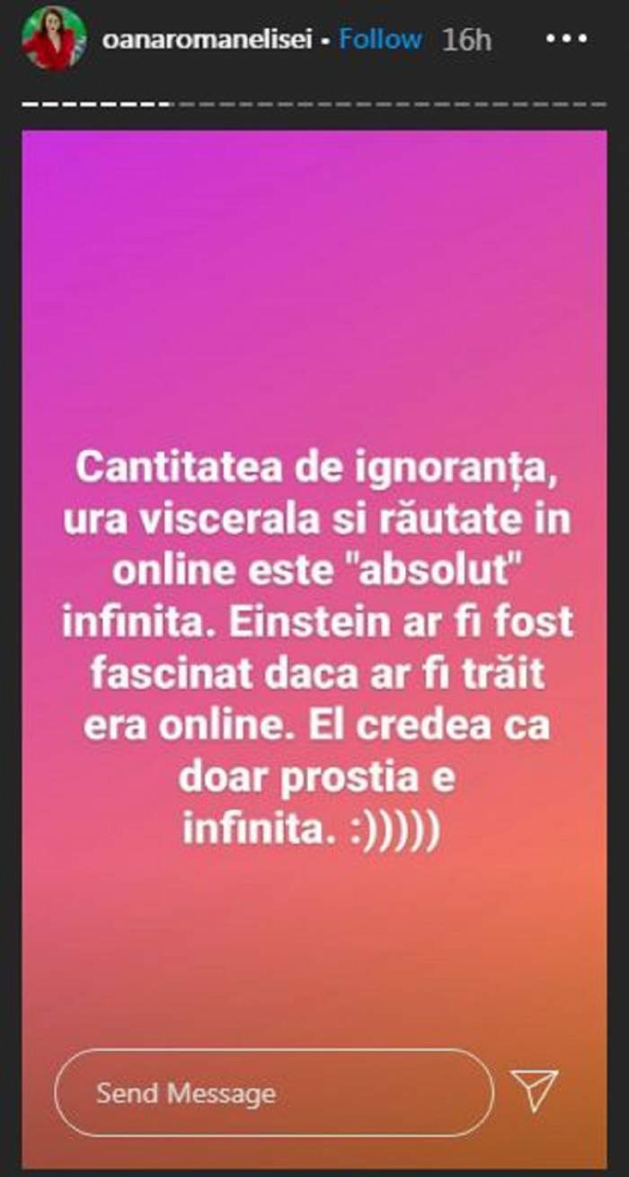 Oana Roman, atac dur pe Internet! Cine a supărat-o pe vedetă: „Einstein credea că doar prostia e infinită” / FOTO