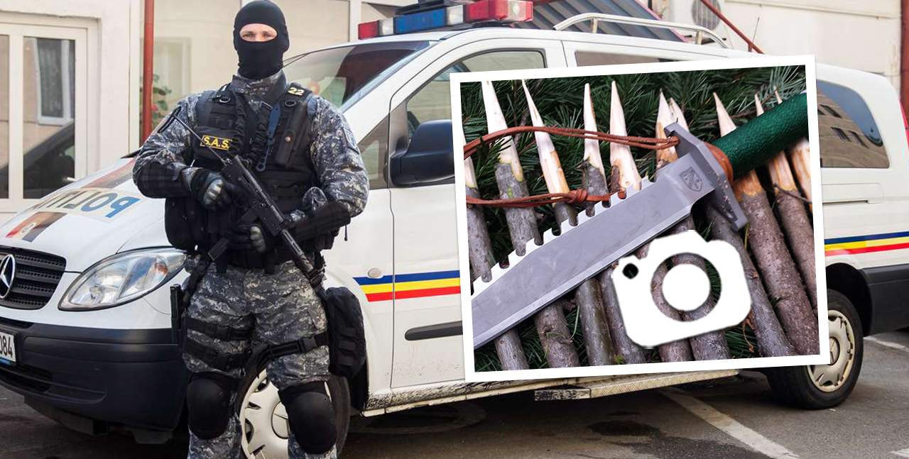 „Mascații” de la Poliție, atacați cu sulițe, de „Rambo de România” / Le-a pus capcane, ca-n filme