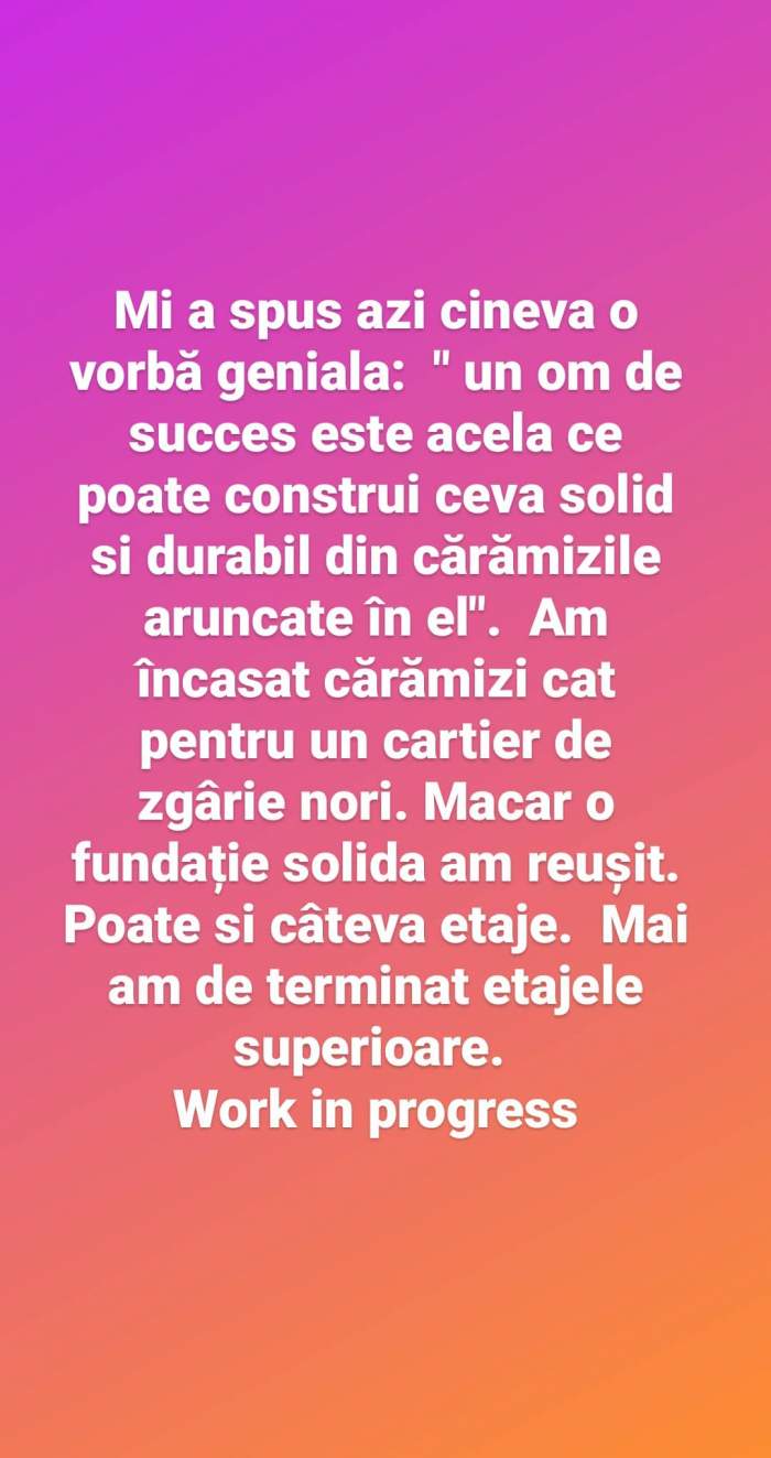 Oana Roman a publicat un mesaj pe Instagram, prin care le arată tuturor cât de puternică a devenit