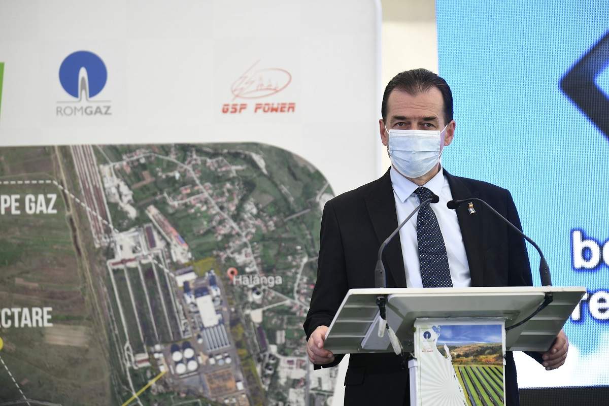 Ludovic Orban la prezentarea proiectului noii termocentrale Romgaz-GSP Power, 11 septembrie 2020