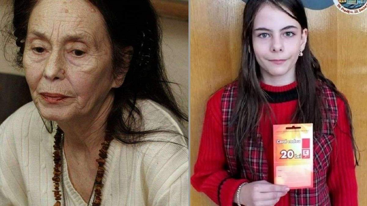 Adriana Iliescu, abătută și îmbrăcată într-un pulover crem, și Eliza Iliescu, la școală cu un carnețel