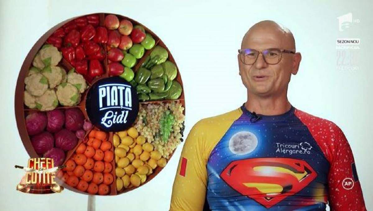 Cristi Borcan este îmbrăcat ca Superman și a venit concurent la chefi la cutite