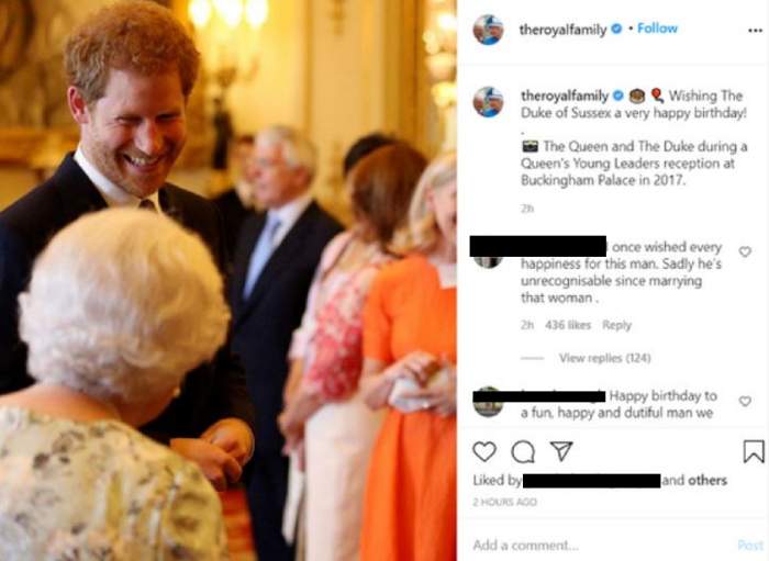 Fotografia postată de Regina Marii Britanii de ziua lui Harry