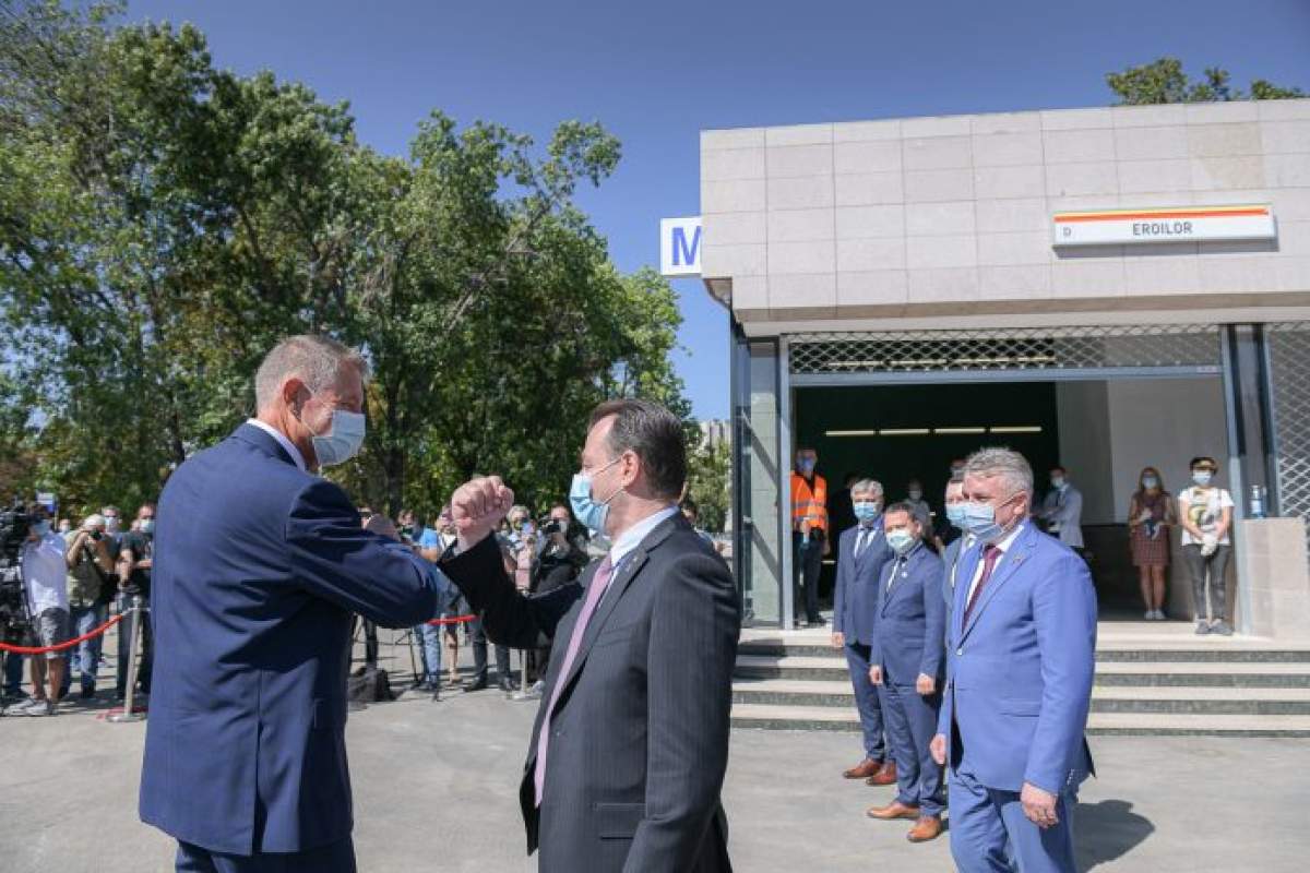 Klaus Iohannis și Ludovic Orban la inaugurea metroului M5