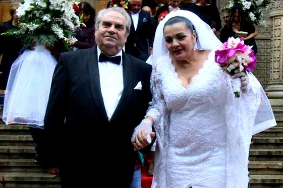 Cornelia Catanga și Aurel Pădureanu în ziua nunții lor, în 2014