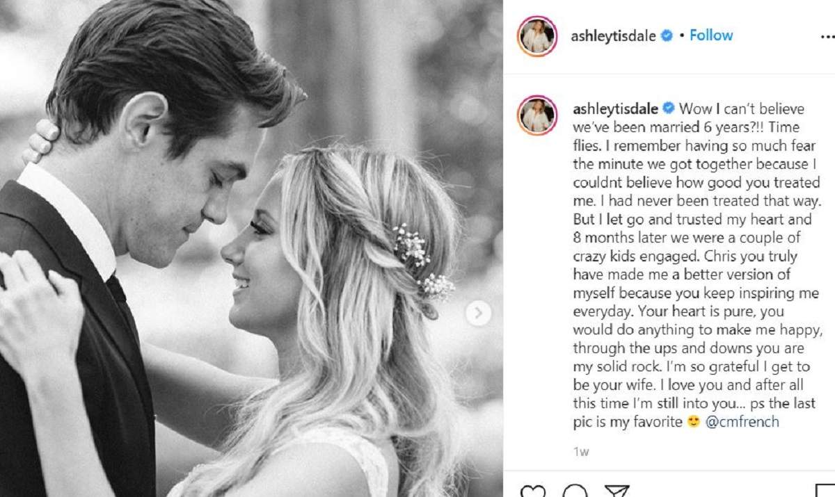 Fotografia de la nunta lui Ashley Tisdale si Cristopher French, alături de mesajul emotionant