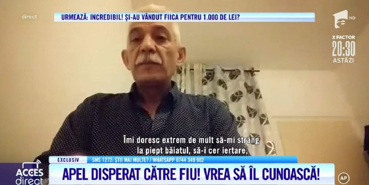 Un tată vrea să-și cunoască fiul după 23 de ani! Marian, chinuit de regrete, după ce și-a revăzut fosta soție la „Acces Direct”: „Îi cer iertare” / VIDEO