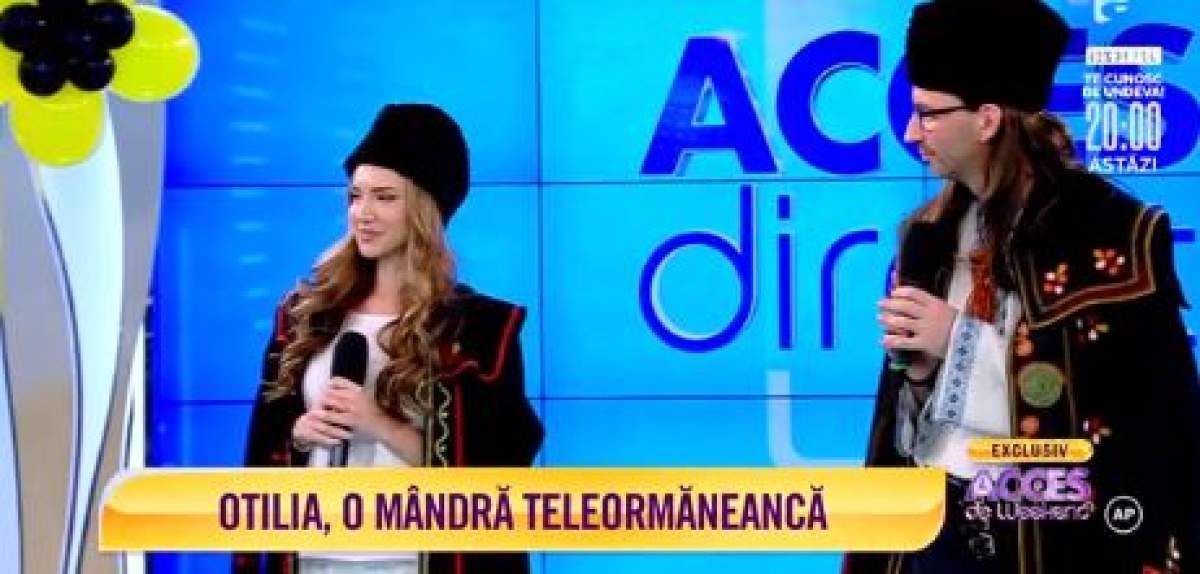 Otilia Bilionera și Florin Vasilică, îmbrăcați tradițional, au făcut show la Antena 1