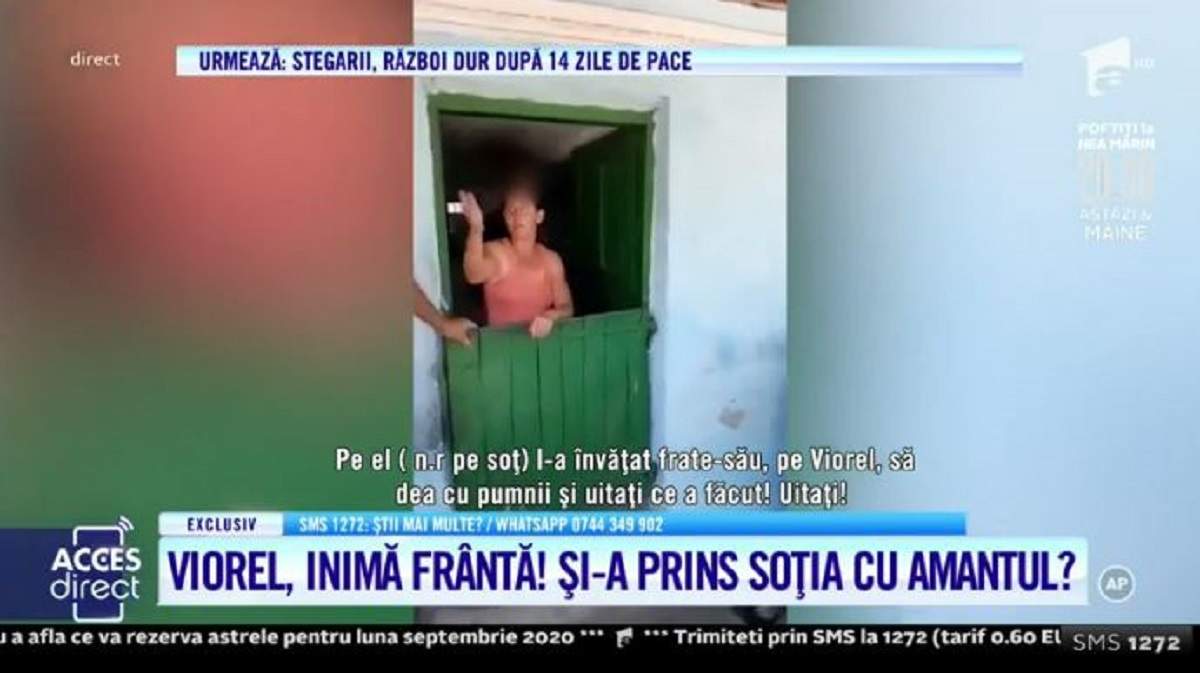 Delia, soția lui Viorel, din Gorj, îi sare în apărare amantului.
