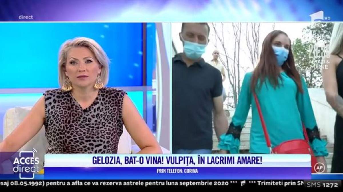 Veronica și Viorel se ține de mână. Cei doi se află pe faleza din Galați și poartă mască. Mirela Vaida este în cadrul alăturat, machiată simplu.