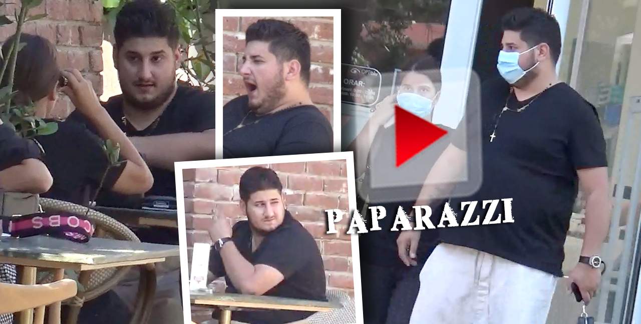 Gabriel Oprea Jr. nu ține cont de ținută, dar nici de regulile de bun simț! A ieșit cu soția la terasă, dar ”a uitat” de ea! / VIDEO PAPARAZZI