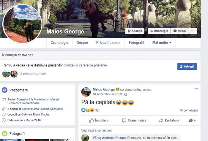 Ultima postare a lui George Maloș, tânărul care a murit pe loc în accidentul din Constanța.
