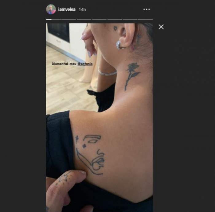 Antonia si-a tatuat pe spate chipul lui Alex Velea