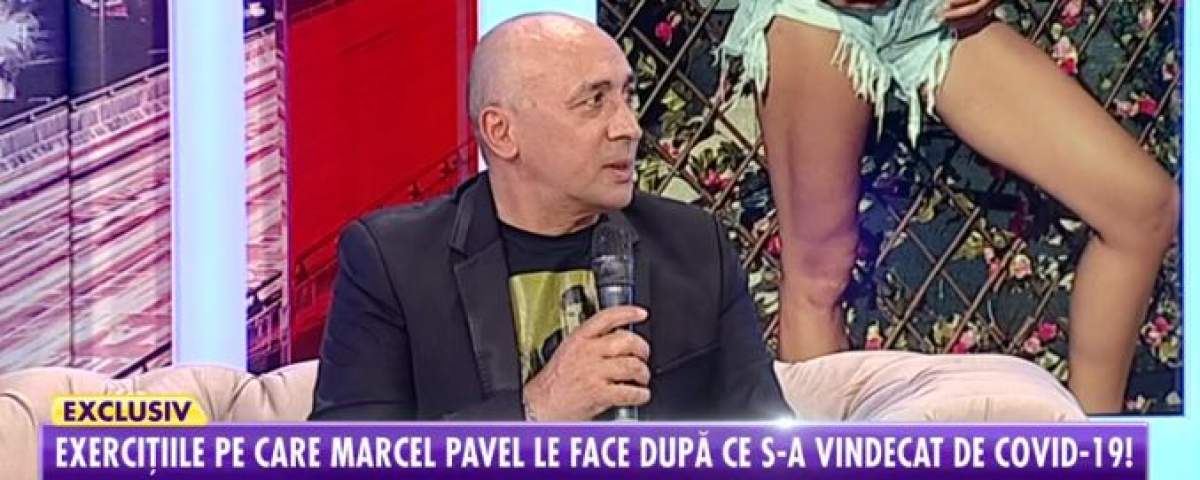 Fotografie cu Marcel Pavel în platoul emisiunii Showbiz Report