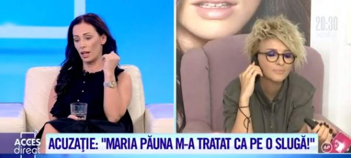 Colaj foto cu Eva și Maria Păuna în cadrul emisiunii ”Acces Direct”