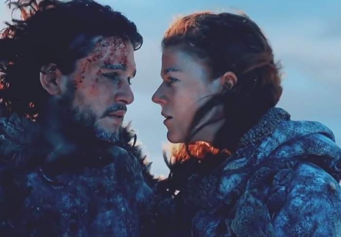 Kit Harington și Rose Leslie intr-o scena din Game of Thrones