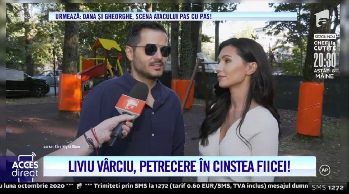 Anda Călin și Liviu Vârciu la ziua fiicei lor