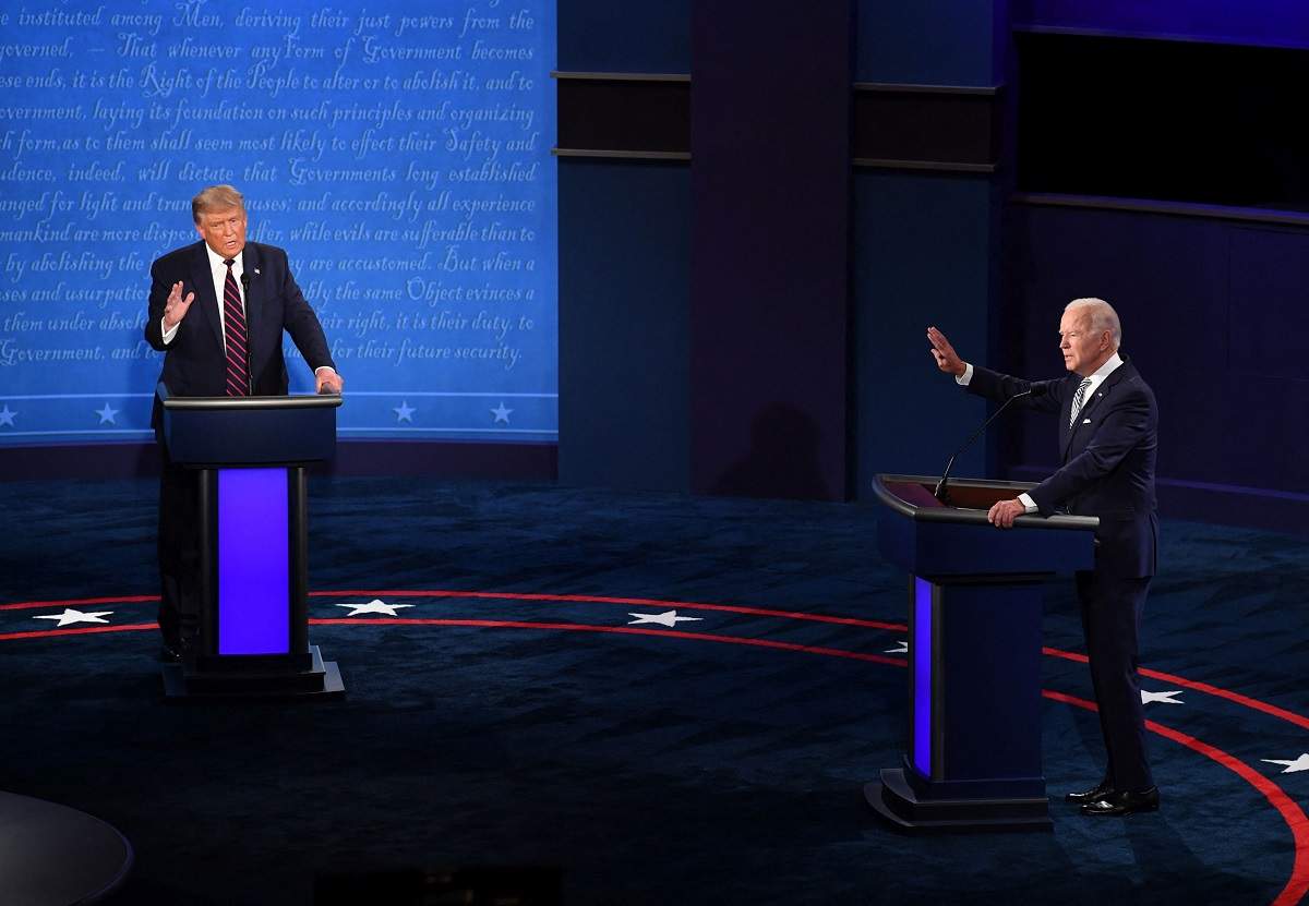 Donald Trump și Joe Biden la dezbaterea electorală, 29 septembrie 2020