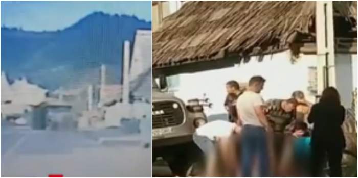 Imagini de la locul accidentului în care o fetiță a fost prinsă sub roțile unui camion