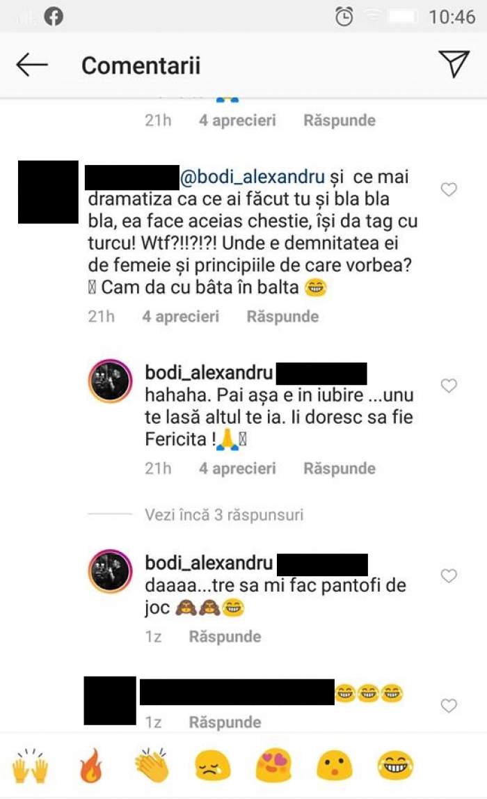 Alex Bodi o atacă pe Bianca Drăgușanu pe internet