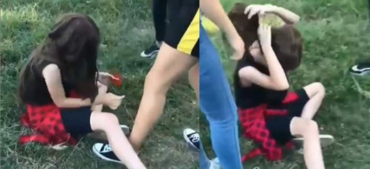 Imagini șocante din clipul video în care mai multe minore agresează o fată de 13 ani