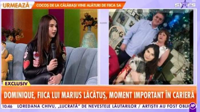 Colaj foto cu Dominique Lăcătuș și familia ei