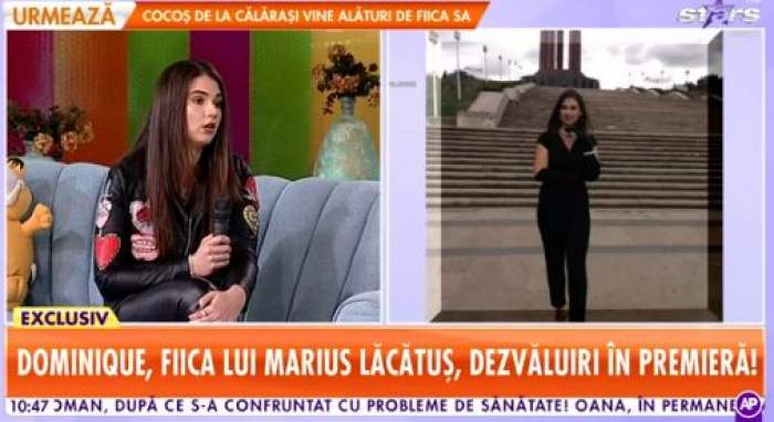 Dominique Lăcătuș, îmbrăcată în negru, la Star Matinal