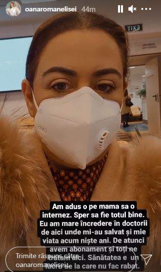 Oana Roman le-a spus fanilor că își internează mama.