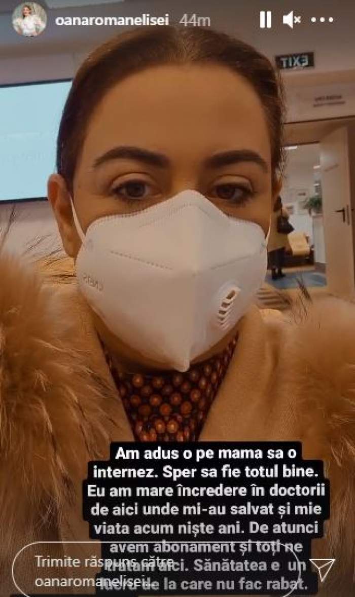 Oana Roman le-a spus fanilor că își internează mama.