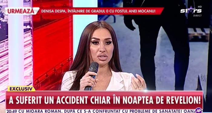 denisa despa la antena stars cu piciorul in carje