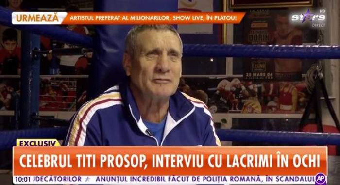 Titi Prosop, în trening alb cu albastru