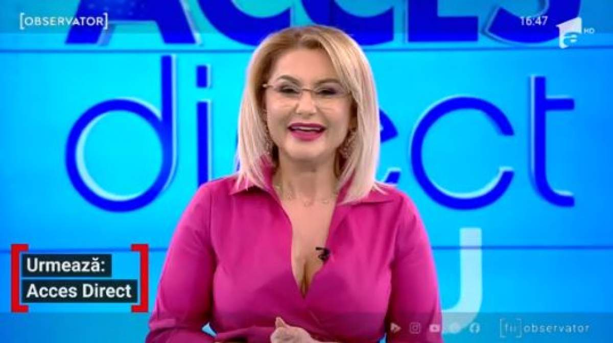 Emilia Ghinescu, în ținută roz, prezintă Acces Direct