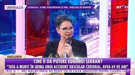 Eugenia Șerban, în lacrimi, la televizor în ținută neagră