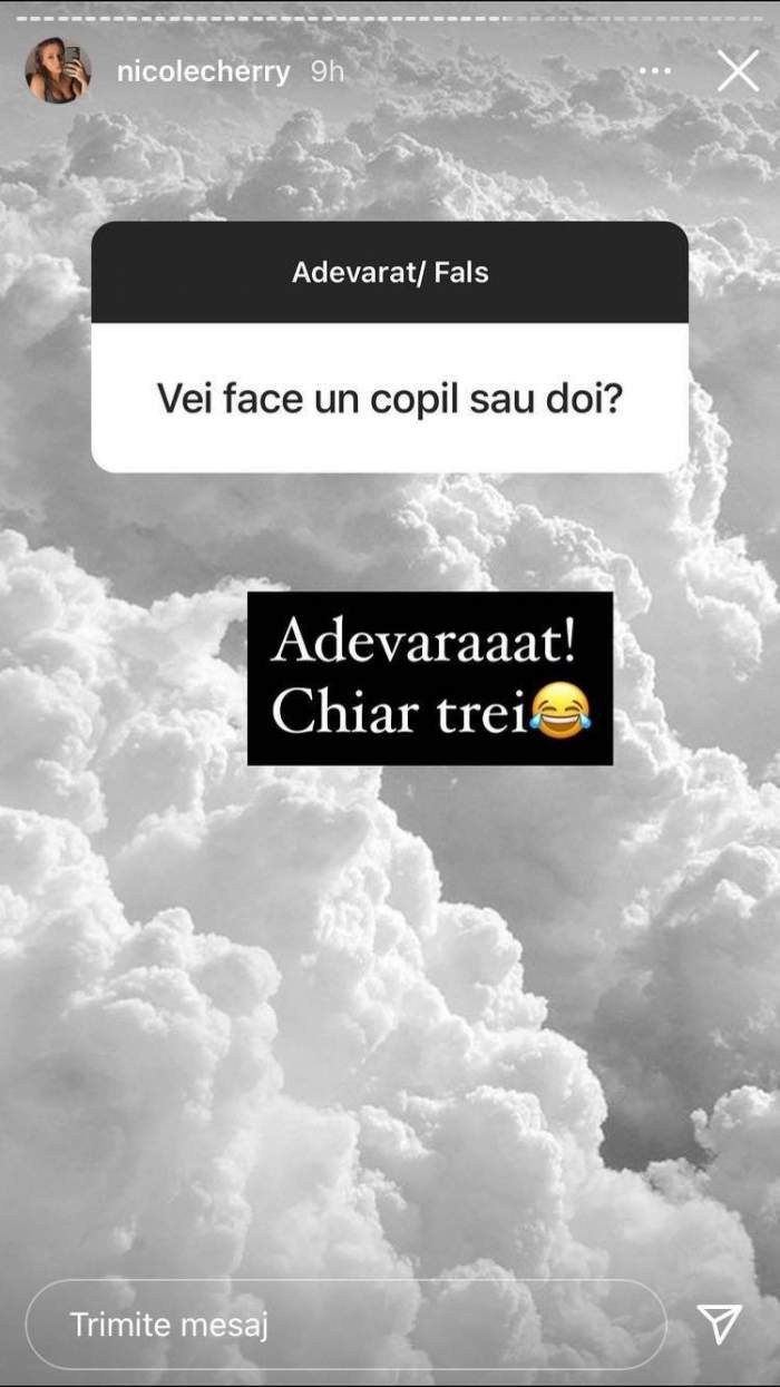 Nicole Cherry le-a spus fanilor de pe Instagram că vrea 3 copii