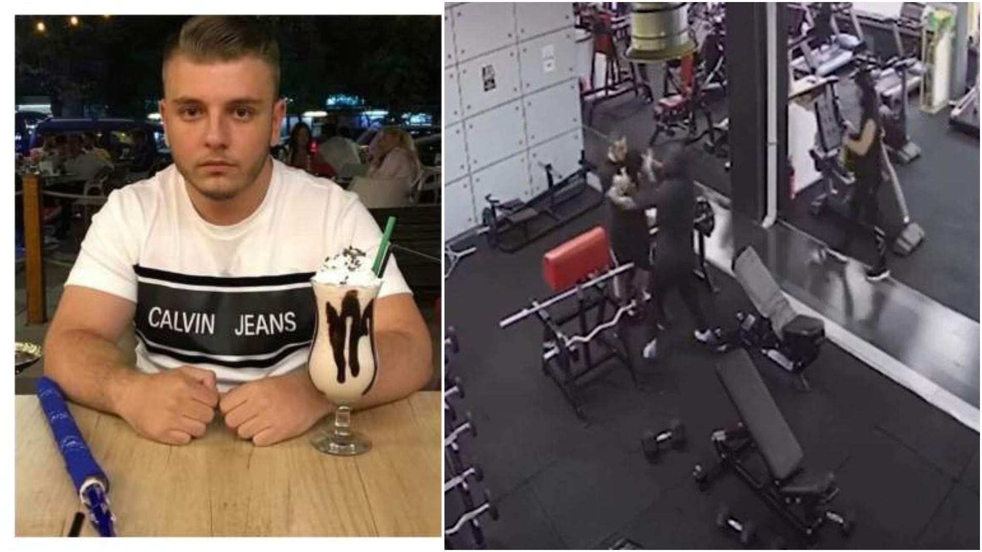 Colaj cu tânărul mort/ filmare din sala de fitness.